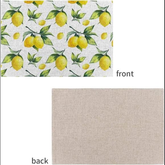 Set of 4 Placemats for Dining Table - Lemonade - 18 x 12 inch - Picture 6 of 7